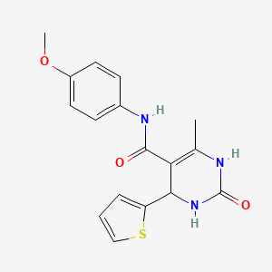 molecular formula C17H17N3O3S B5139640 N-(4-methoxyphenyl)-6-methyl-2-oxo-4-thiophen-2-yl-3,4-dihydro-1H-pyrimidine-5-carboxamide 