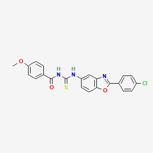 molecular formula C22H16ClN3O3S B5139754 N-{[2-(4-chlorophenyl)-1,3-benzoxazol-5-yl]carbamothioyl}-4-methoxybenzamide 