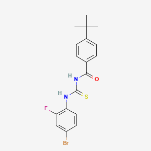 molecular formula C18H18BrFN2OS B5139767 N-[(4-bromo-2-fluorophenyl)carbamothioyl]-4-tert-butylbenzamide 