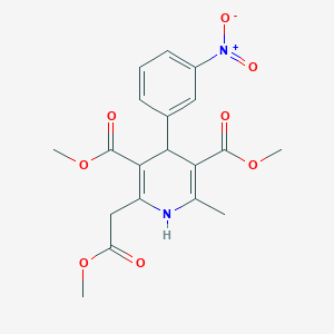 molecular formula C19H20N2O8 B5139848 Dimethyl 2-(2-methoxy-2-oxoethyl)-6-methyl-4-(3-nitrophenyl)-1,4-dihydropyridine-3,5-dicarboxylate 