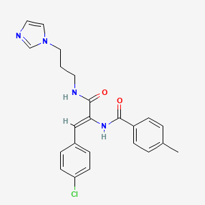 molecular formula C23H23ClN4O2 B5139984 N-[(Z)-1-(4-chlorophenyl)-3-(3-imidazol-1-ylpropylamino)-3-oxoprop-1-en-2-yl]-4-methylbenzamide 
