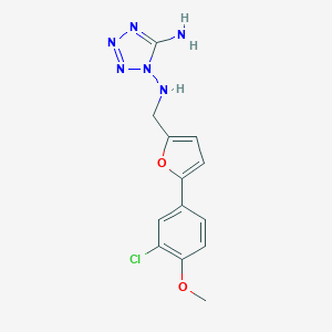 1-N-[[5-(3-chloro-4-methoxyphenyl)furan-2-yl]methyl]tetrazole-1,5-diamine