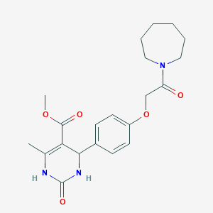 molecular formula C21H27N3O5 B5140066 Methyl 4-{4-[2-(azepan-1-yl)-2-oxoethoxy]phenyl}-6-methyl-2-oxo-1,2,3,4-tetrahydropyrimidine-5-carboxylate 