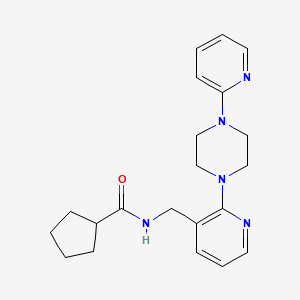 molecular formula C21H27N5O B5140234 N-({2-[4-(2-pyridinyl)-1-piperazinyl]-3-pyridinyl}methyl)cyclopentanecarboxamide 