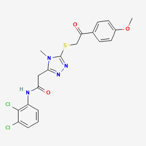 molecular formula C20H18Cl2N4O3S B5140283 N-(2,3-dichlorophenyl)-2-(5-{[2-(4-methoxyphenyl)-2-oxoethyl]sulfanyl}-4-methyl-4H-1,2,4-triazol-3-yl)acetamide 