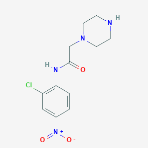 molecular formula C12H15ClN4O3 B5140393 N-(2-chloro-4-nitrophenyl)-2-piperazin-1-ylacetamide 