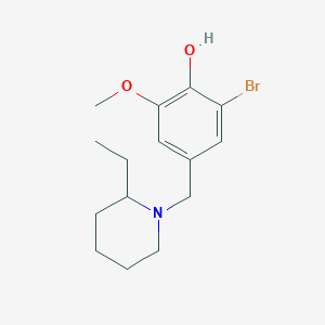 molecular formula C15H22BrNO2 B5140535 2-Bromo-4-[(2-ethylpiperidin-1-yl)methyl]-6-methoxyphenol 