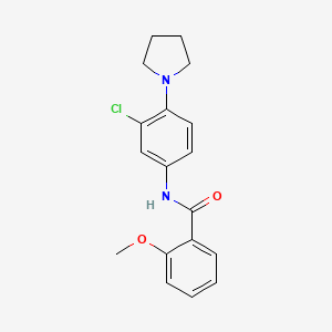molecular formula C18H19ClN2O2 B5140616 N-[3-chloro-4-(pyrrolidin-1-yl)phenyl]-2-methoxybenzamide 