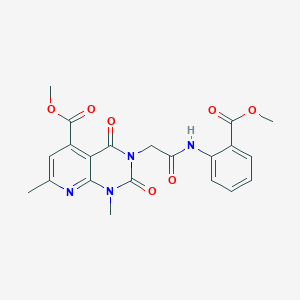 molecular formula C21H20N4O7 B5140699 METHYL 3-({[2-(METHOXYCARBONYL)PHENYL]CARBAMOYL}METHYL)-1,7-DIMETHYL-2,4-DIOXO-1H,2H,3H,4H-PYRIDO[2,3-D]PYRIMIDINE-5-CARBOXYLATE 
