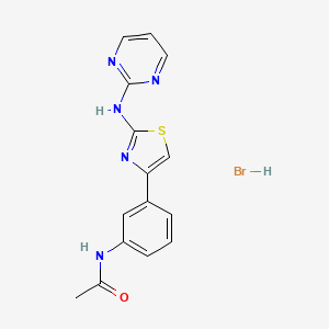 molecular formula C15H14BrN5OS B5140702 N-[3-[2-(pyrimidin-2-ylamino)-1,3-thiazol-4-yl]phenyl]acetamide;hydrobromide 
