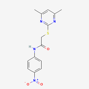 molecular formula C14H14N4O3S B5141289 2-[(4,6-DIMETHYL-2-PYRIMIDINYL)SULFANYL]-N~1~-(4-NITROPHENYL)ACETAMIDE 