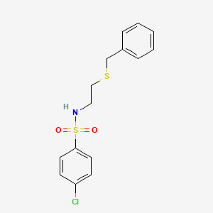 molecular formula C15H16ClNO2S2 B5141359 N-[2-(benzylsulfanyl)ethyl]-4-chlorobenzenesulfonamide CAS No. 6247-92-3