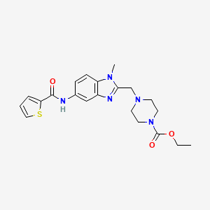 molecular formula C21H25N5O3S B5141373 Ethyl 4-{[1-methyl-5-(thiophene-2-amido)-1H-1,3-benzodiazol-2-YL]methyl}piperazine-1-carboxylate 