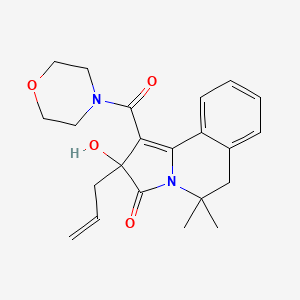 molecular formula C22H26N2O4 B5141385 2-hydroxy-5,5-dimethyl-1-(morpholine-4-carbonyl)-2-prop-2-enyl-6H-pyrrolo[2,1-a]isoquinolin-3-one 