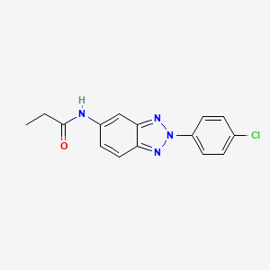 molecular formula C15H13ClN4O B5141466 N-[2-(4-chlorophenyl)benzotriazol-5-yl]propanamide 