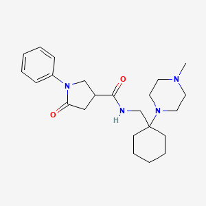 molecular formula C23H34N4O2 B5141508 N-{[1-(4-methylpiperazin-1-yl)cyclohexyl]methyl}-5-oxo-1-phenylpyrrolidine-3-carboxamide 