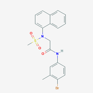 molecular formula C20H19BrN2O3S B5141554 N-(4-bromo-3-methylphenyl)-2-[methylsulfonyl(naphthalen-1-yl)amino]acetamide 