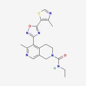 molecular formula C18H20N6O2S B5141567 N-ethyl-6-methyl-5-[5-(4-methyl-1,3-thiazol-5-yl)-1,2,4-oxadiazol-3-yl]-3,4-dihydro-1H-2,7-naphthyridine-2-carboxamide 
