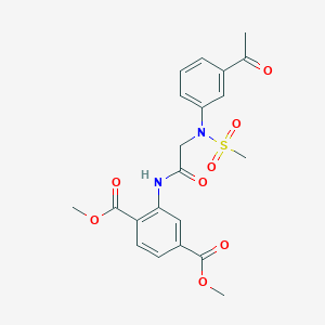 molecular formula C21H22N2O8S B5141713 dimethyl 2-[[2-(3-acetyl-N-methylsulfonylanilino)acetyl]amino]benzene-1,4-dicarboxylate 