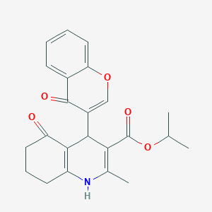 molecular formula C23H23NO5 B5142047 propan-2-yl 2-methyl-5-oxo-4-(4-oxo-4H-chromen-3-yl)-1,4,5,6,7,8-hexahydroquinoline-3-carboxylate 