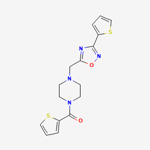 molecular formula C16H16N4O2S2 B5142061 Thiophen-2-yl-[4-[(3-thiophen-2-yl-1,2,4-oxadiazol-5-yl)methyl]piperazin-1-yl]methanone 