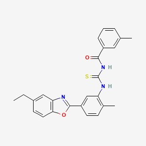 molecular formula C25H23N3O2S B5142127 N-{[5-(5-ethyl-1,3-benzoxazol-2-yl)-2-methylphenyl]carbamothioyl}-3-methylbenzamide 