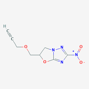 molecular formula C8H8N4O4 B5142152 2-Nitro-5-(prop-2-ynoxymethyl)-5,6-dihydro-[1,3]oxazolo[3,2-b][1,2,4]triazole 
