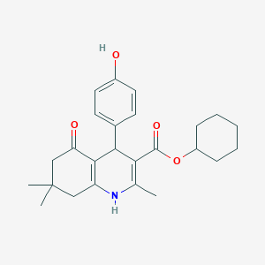 molecular formula C25H31NO4 B5142250 Cyclohexyl 4-(4-hydroxyphenyl)-2,7,7-trimethyl-5-oxo-1,4,5,6,7,8-hexahydroquinoline-3-carboxylate CAS No. 5613-16-1