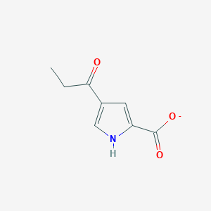 molecular formula C8H8NO3- B051424 4-Propionyl-1H-pyrrole-2-carboxylic acid CAS No. 111468-94-1