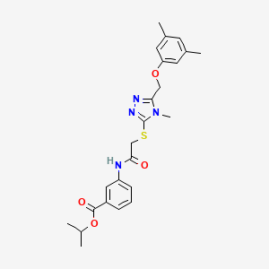 molecular formula C24H28N4O4S B5142454 Propan-2-yl 3-[[2-[[5-[(3,5-dimethylphenoxy)methyl]-4-methyl-1,2,4-triazol-3-yl]sulfanyl]acetyl]amino]benzoate 