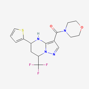 molecular formula C16H17F3N4O2S B5142473 Morpholin-4-yl-[5-thiophen-2-yl-7-(trifluoromethyl)-4,5,6,7-tetrahydropyrazolo[1,5-a]pyrimidin-3-yl]methanone 