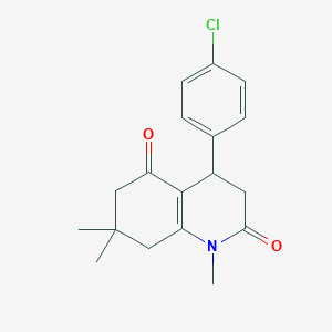 molecular formula C18H20ClNO2 B514262 4-(4-chlorophenyl)-1,7,7-trimethyl-4,6,7,8-tetrahydro-2,5(1H,3H)-quinolinedione CAS No. 131447-64-8