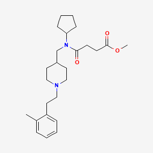 molecular formula C25H38N2O3 B5142654 Methyl 4-[cyclopentyl-[[1-[2-(2-methylphenyl)ethyl]piperidin-4-yl]methyl]amino]-4-oxobutanoate 
