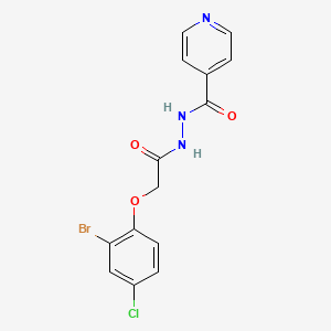 molecular formula C14H11BrClN3O3 B5142795 N'-[2-(2-bromo-4-chlorophenoxy)acetyl]pyridine-4-carbohydrazide 