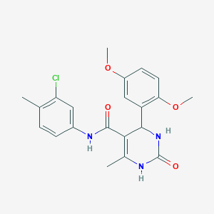 molecular formula C21H22ClN3O4 B5142866 N-(3-chloro-4-methylphenyl)-4-(2,5-dimethoxyphenyl)-6-methyl-2-oxo-1,2,3,4-tetrahydropyrimidine-5-carboxamide 