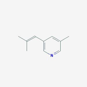 molecular formula C10H13N B051429 3-Methyl-5-(2-methyl-1-propen-1-yl)pyridine CAS No. 111422-57-2