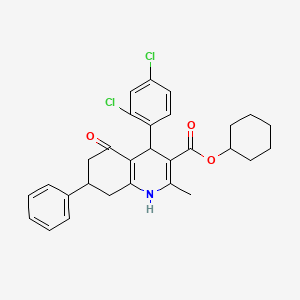 molecular formula C29H29Cl2NO3 B5142952 Cyclohexyl 4-(2,4-dichlorophenyl)-2-methyl-5-oxo-7-phenyl-1,4,5,6,7,8-hexahydroquinoline-3-carboxylate 