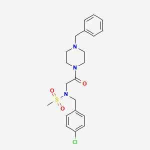 molecular formula C21H26ClN3O3S B5142993 N-[2-(4-benzylpiperazin-1-yl)-2-oxoethyl]-N-[(4-chlorophenyl)methyl]methanesulfonamide 