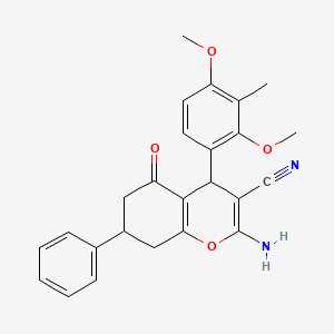molecular formula C25H24N2O4 B5143063 2-amino-4-(2,4-dimethoxy-3-methylphenyl)-5-oxo-7-phenyl-4,6,7,8-tetrahydrochromene-3-carbonitrile 