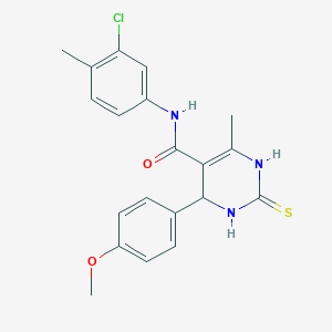 molecular formula C20H20ClN3O2S B5143092 N-(3-chloro-4-methylphenyl)-4-(4-methoxyphenyl)-6-methyl-2-sulfanylidene-3,4-dihydro-1H-pyrimidine-5-carboxamide 