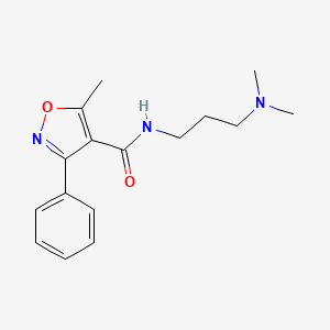 molecular formula C16H21N3O2 B5143256 N-[3-(dimethylamino)propyl]-5-methyl-3-phenyl-1,2-oxazole-4-carboxamide 