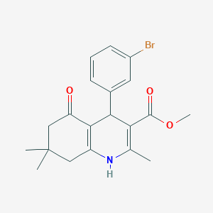 molecular formula C20H22BrNO3 B5143264 Methyl 4-(3-bromophenyl)-2,7,7-trimethyl-5-oxo-1,4,5,6,7,8-hexahydroquinoline-3-carboxylate 