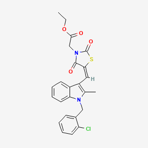 molecular formula C24H21ClN2O4S B5143339 ethyl [(5E)-5-{[1-(2-chlorobenzyl)-2-methyl-1H-indol-3-yl]methylidene}-2,4-dioxo-1,3-thiazolidin-3-yl]acetate 