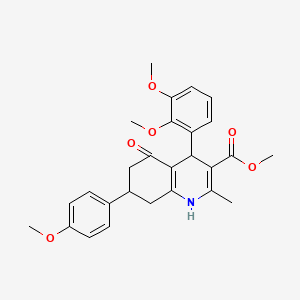 molecular formula C27H29NO6 B5143492 Methyl 4-(2,3-dimethoxyphenyl)-7-(4-methoxyphenyl)-2-methyl-5-oxo-1,4,5,6,7,8-hexahydroquinoline-3-carboxylate 