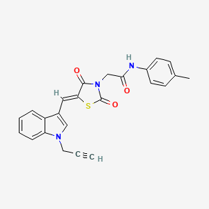 molecular formula C24H19N3O3S B5143530 2-[(5Z)-2,4-dioxo-5-{[1-(prop-2-yn-1-yl)-1H-indol-3-yl]methylidene}-1,3-thiazolidin-3-yl]-N-(4-methylphenyl)acetamide 