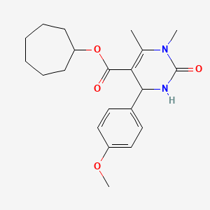 molecular formula C21H28N2O4 B5143661 Cycloheptyl 4-(4-methoxyphenyl)-1,6-dimethyl-2-oxo-1,2,3,4-tetrahydropyrimidine-5-carboxylate 