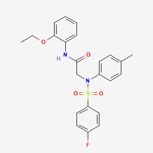 molecular formula C23H23FN2O4S B5143708 N-(2-ethoxyphenyl)-2-(N-(4-fluorophenyl)sulfonyl-4-methylanilino)acetamide 