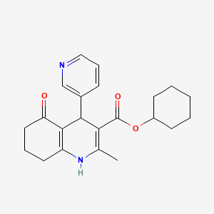 molecular formula C22H26N2O3 B5143738 Cyclohexyl 2-methyl-5-oxo-4-(pyridin-3-yl)-1,4,5,6,7,8-hexahydroquinoline-3-carboxylate 