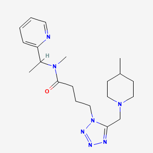 molecular formula C20H31N7O B5143759 N-methyl-4-[5-[(4-methylpiperidin-1-yl)methyl]tetrazol-1-yl]-N-(1-pyridin-2-ylethyl)butanamide 