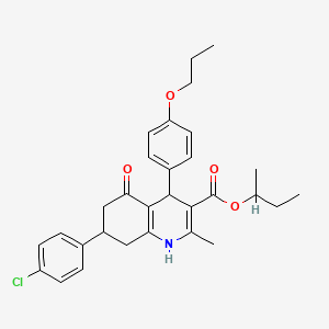molecular formula C30H34ClNO4 B5143964 Butan-2-yl 7-(4-chlorophenyl)-2-methyl-5-oxo-4-(4-propoxyphenyl)-1,4,5,6,7,8-hexahydroquinoline-3-carboxylate 